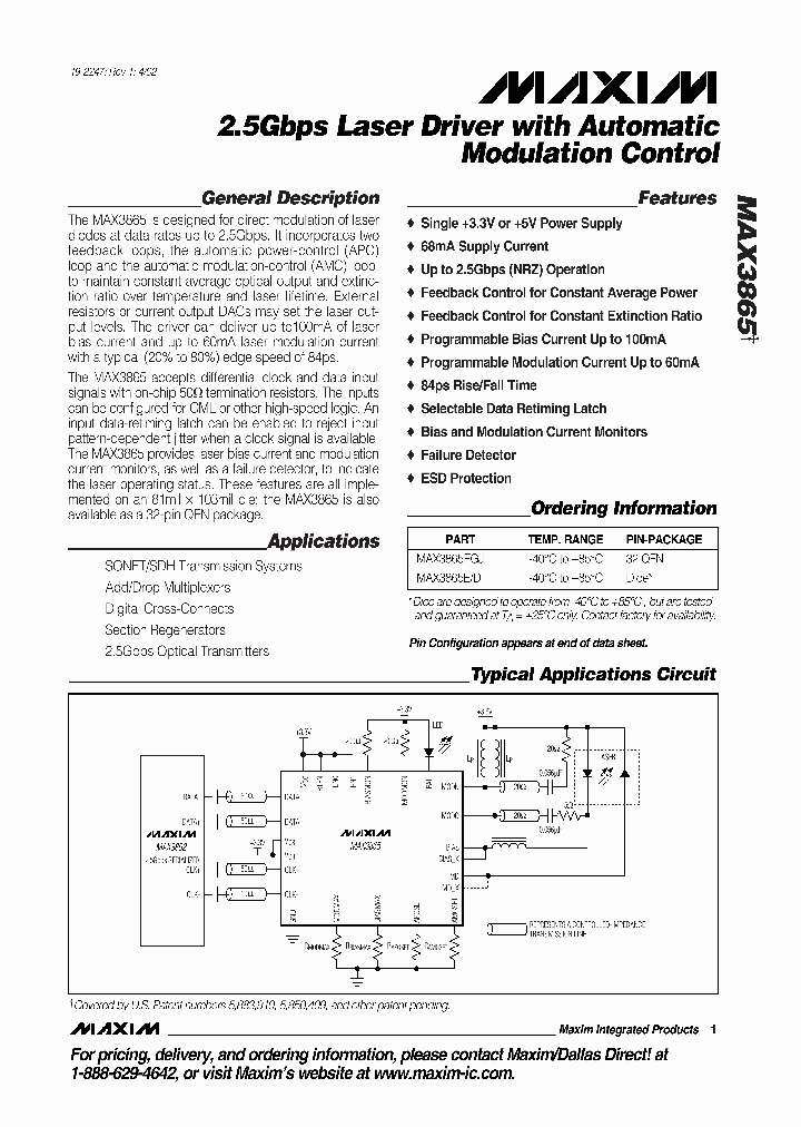 MAX3865_286297.PDF Datasheet