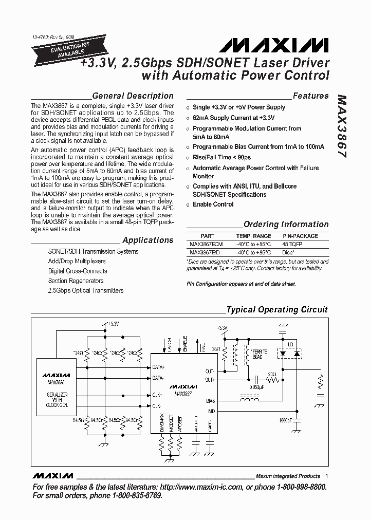 MAX3867_261018.PDF Datasheet