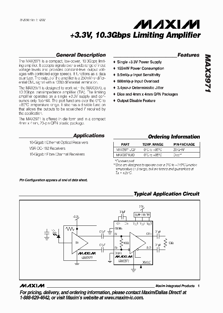 MAX3971_276363.PDF Datasheet