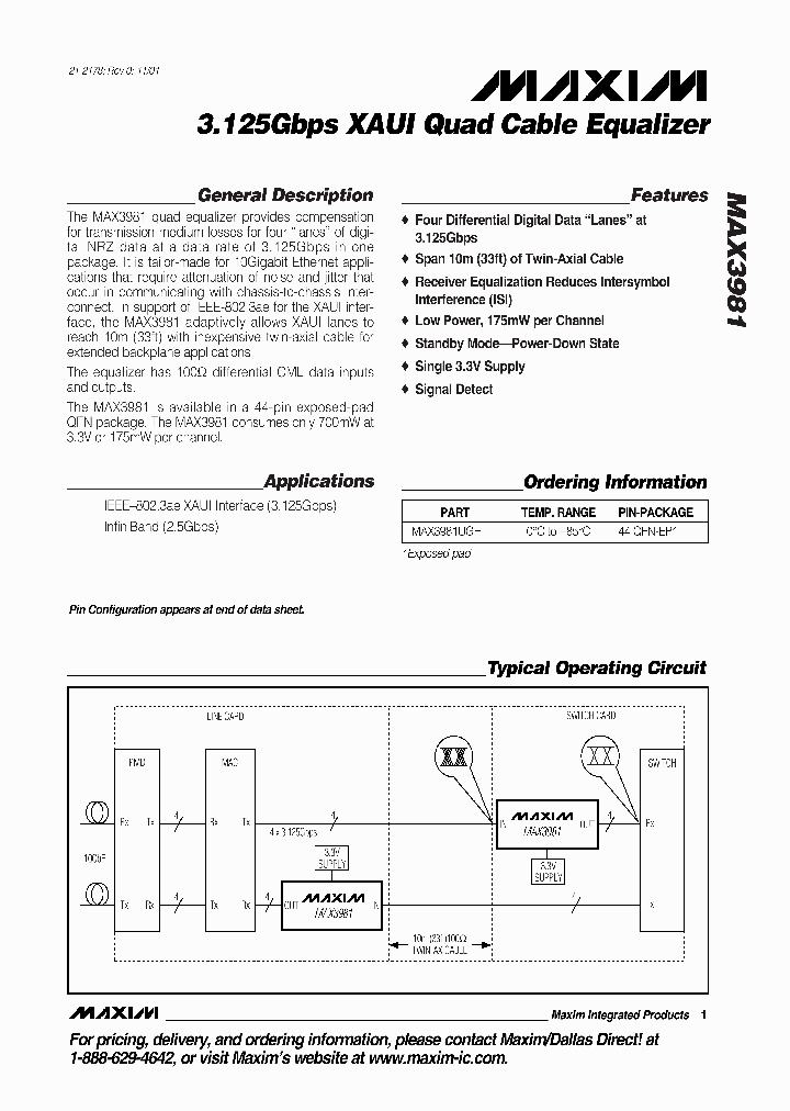 MAX3981_289487.PDF Datasheet