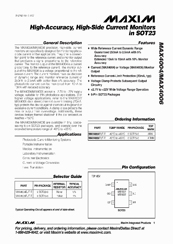 MAX4004_287957.PDF Datasheet