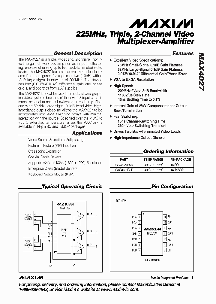 MAX4027ESD_264037.PDF Datasheet
