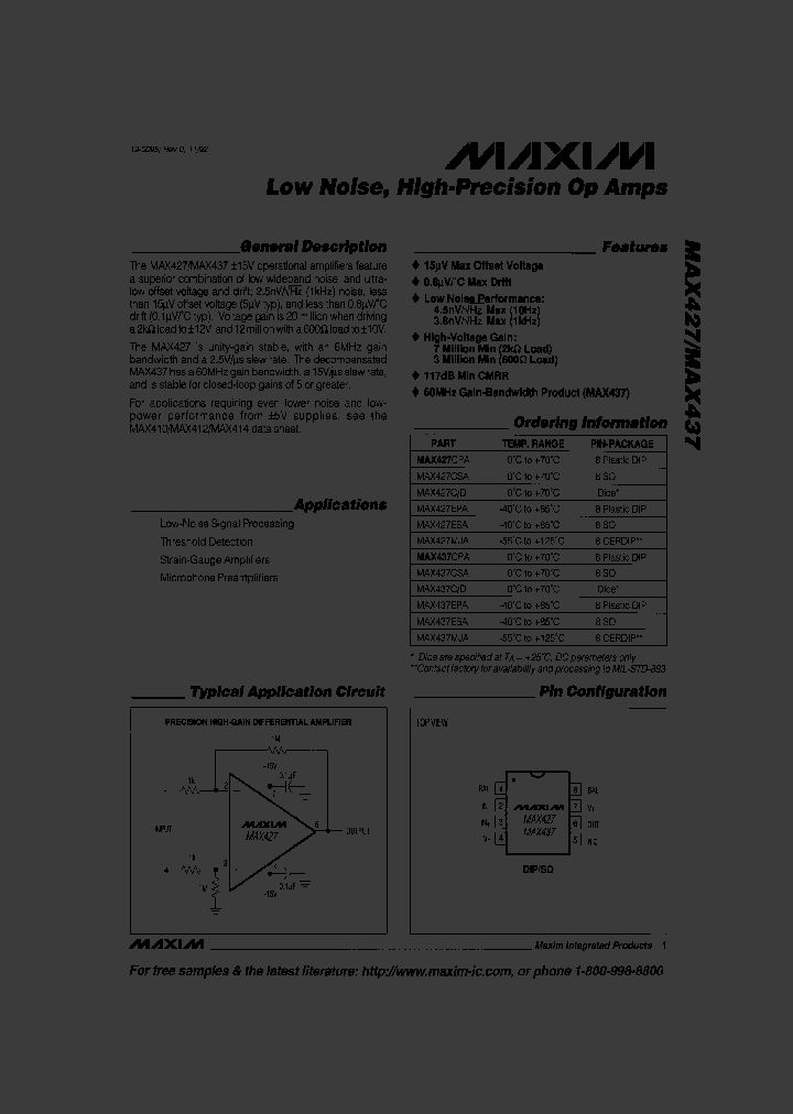 MAX427_15290.PDF Datasheet