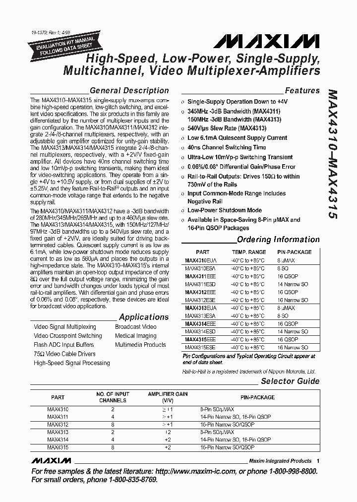 MAX4311ESD_284454.PDF Datasheet