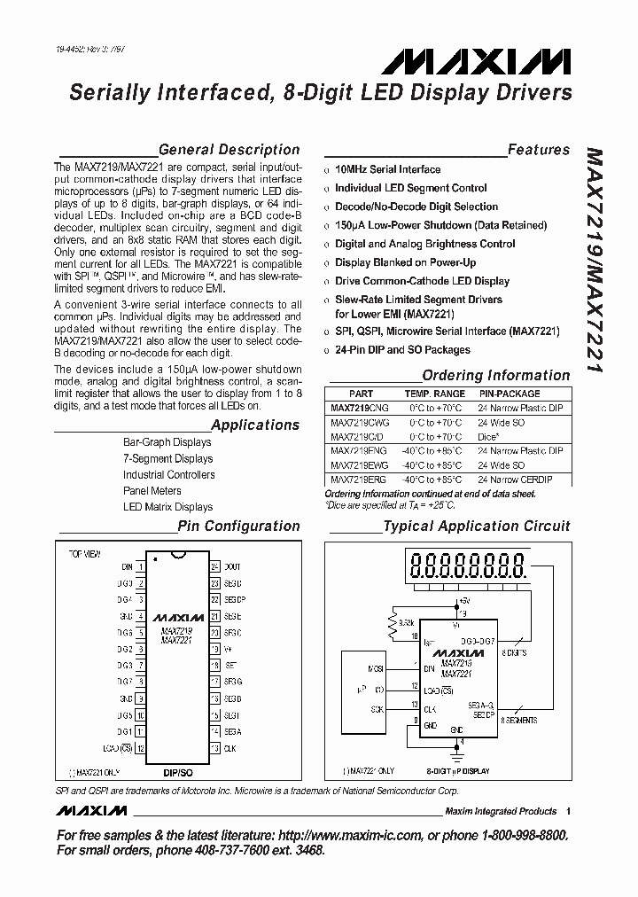 MAX7221_48089.PDF Datasheet