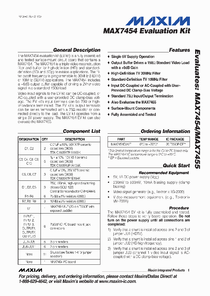 MAX7454EVKIT_238731.PDF Datasheet