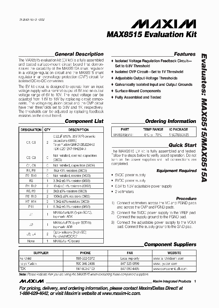 MAX8515EVKIT_296002.PDF Datasheet