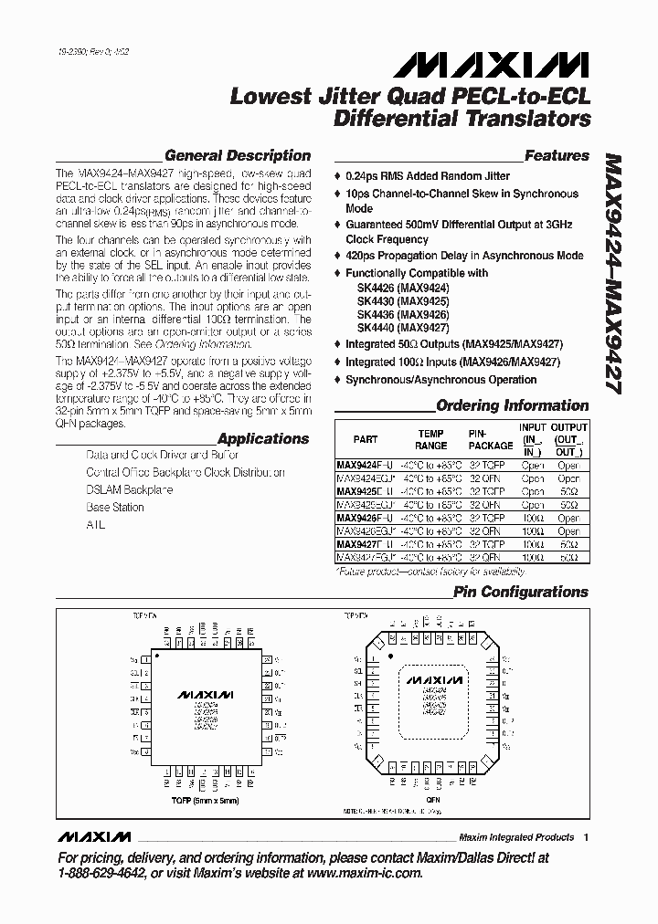MAX9427_276345.PDF Datasheet