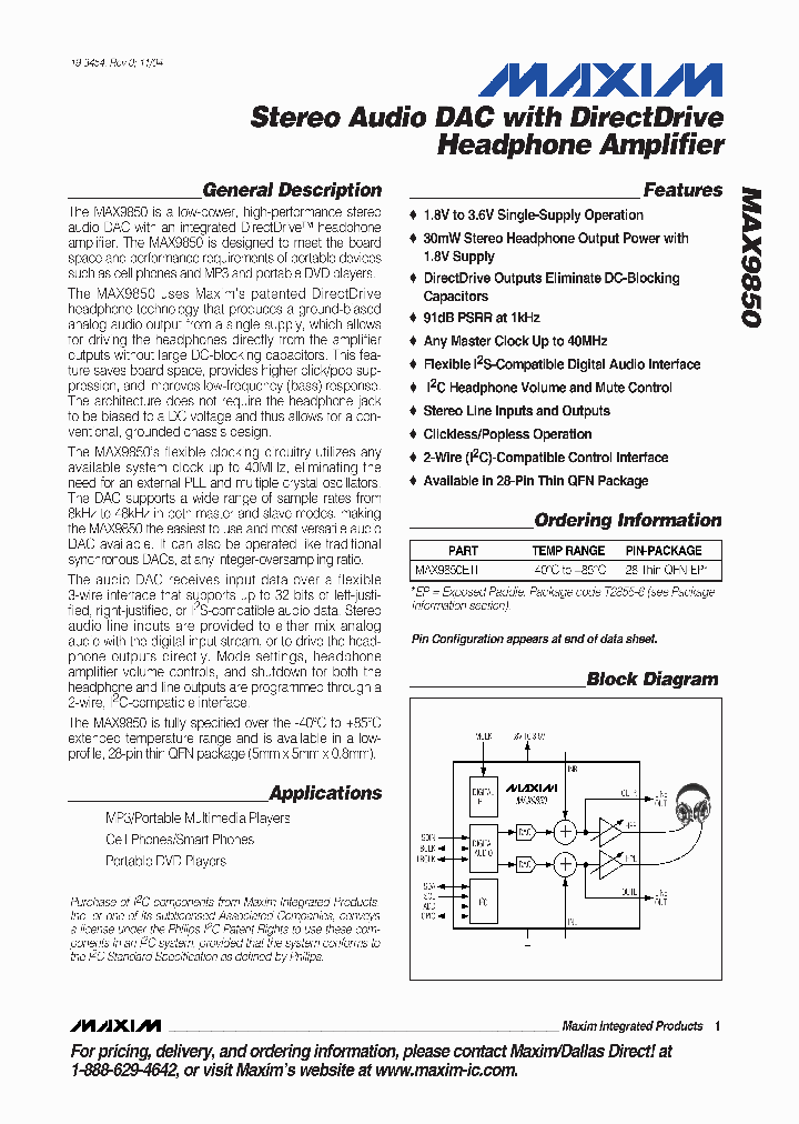 MAX9850_295572.PDF Datasheet