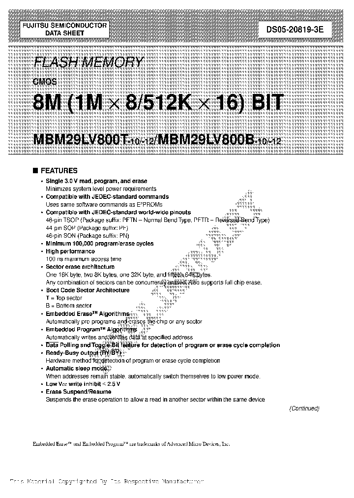 MBM29LV800T-10PFNBSP_291626.PDF Datasheet