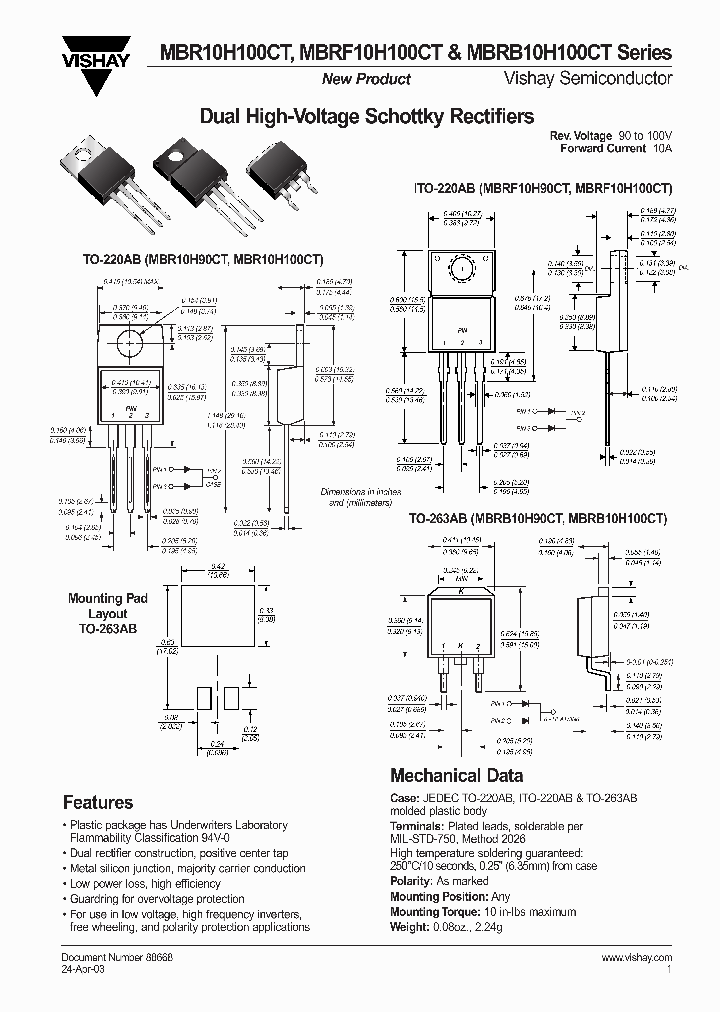 MBRB10100C_268266.PDF Datasheet