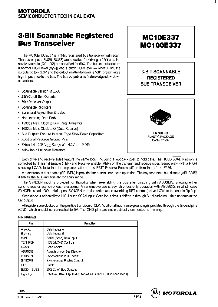 MC100E337_277233.PDF Datasheet