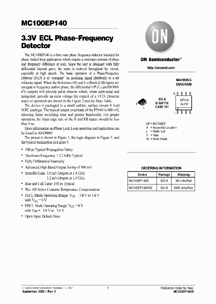 MC100EP140NBSP_281110.PDF Datasheet