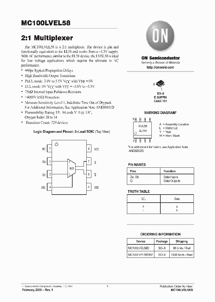 MC100LVEL58_84938.PDF Datasheet