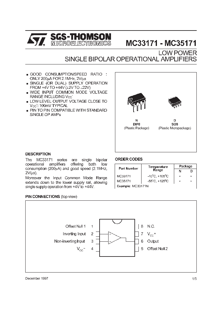 MC33171D_30920.PDF Datasheet