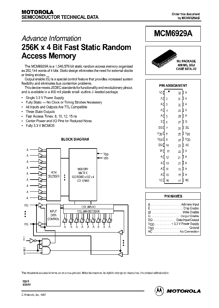 MCM6929A_269405.PDF Datasheet