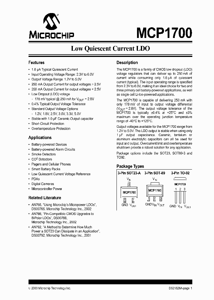 MCP1700_239729.PDF Datasheet