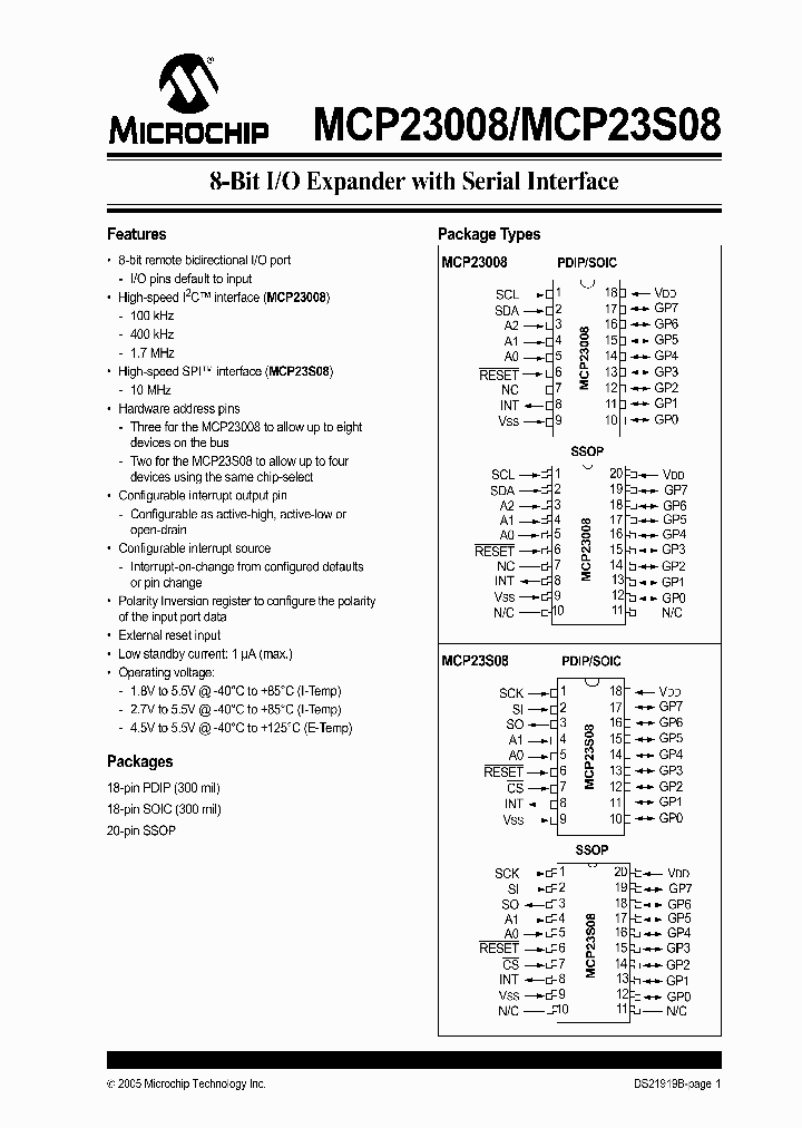 MCP23008_293891.PDF Datasheet