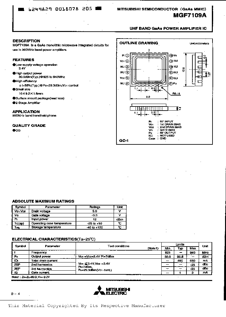MGF7109A_220235.PDF Datasheet