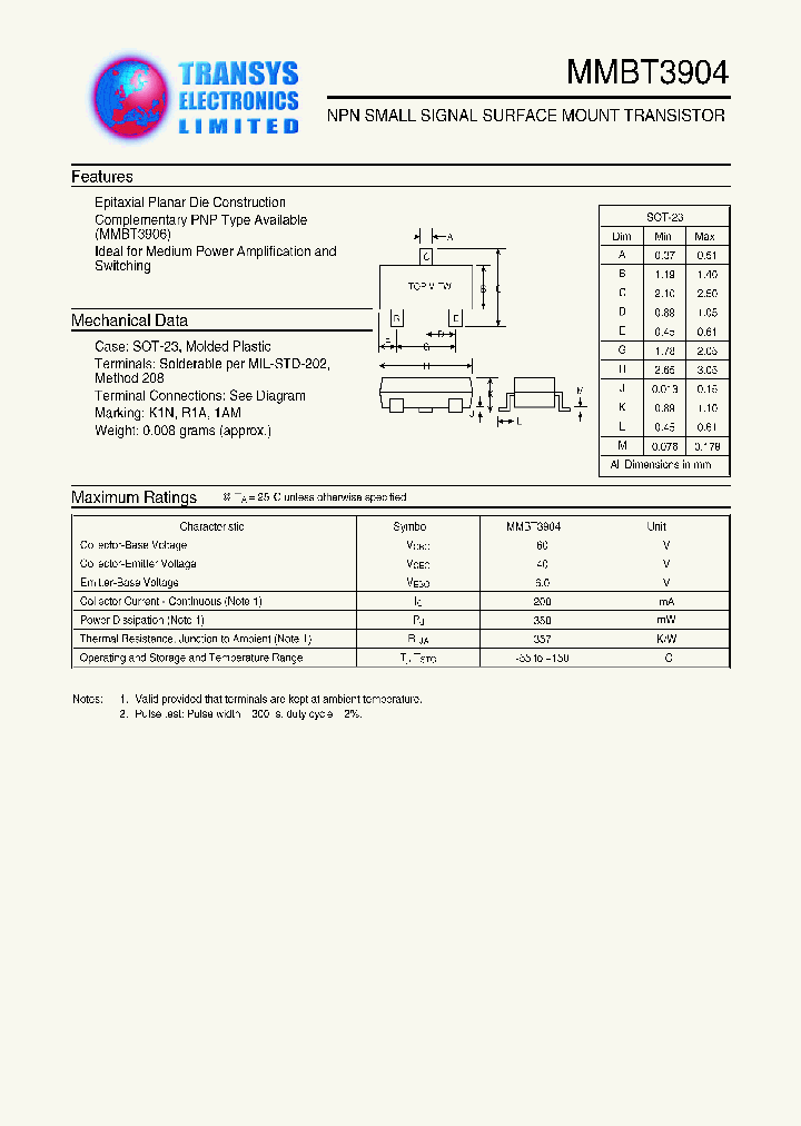 MMBT3904_252460.PDF Datasheet