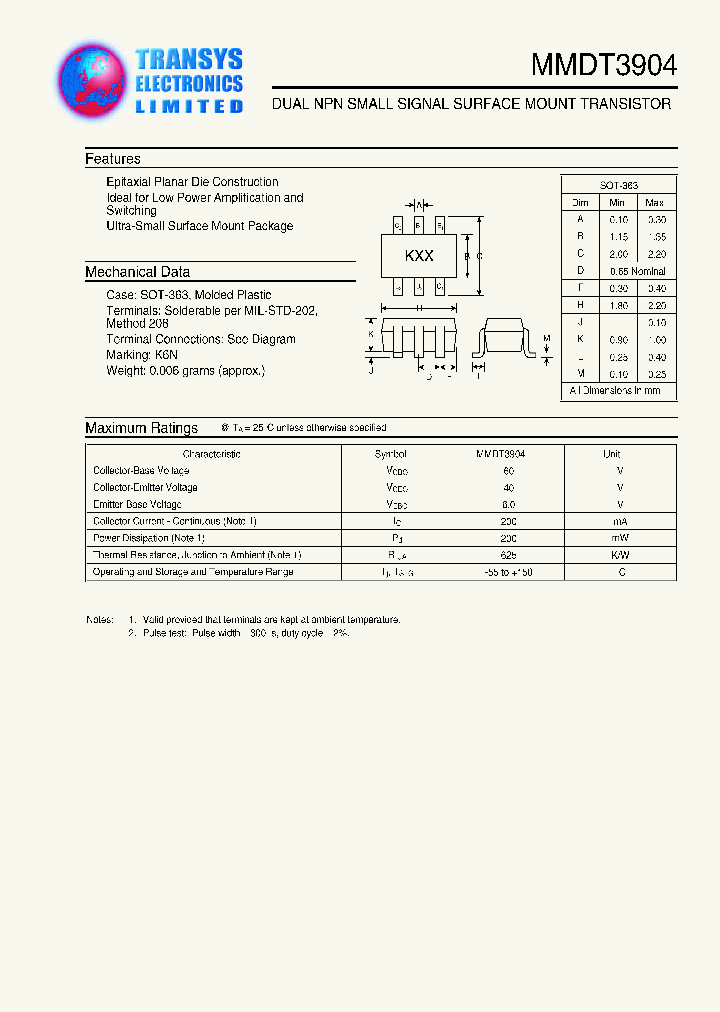 MMDT3904_283650.PDF Datasheet