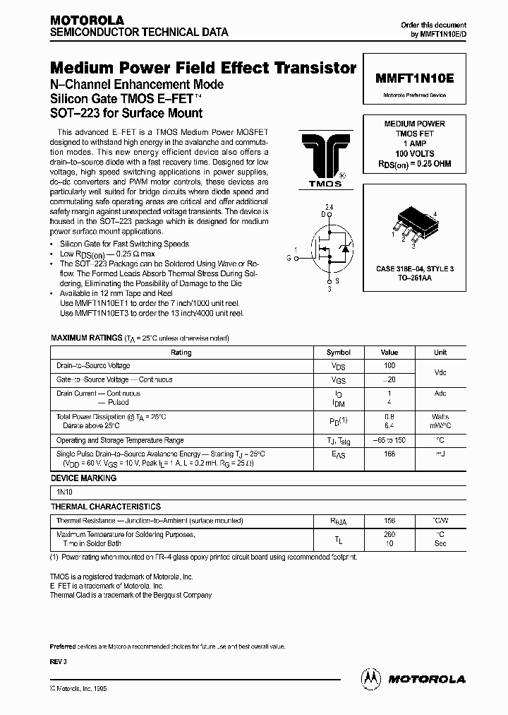 MMFT1N10ED_275233.PDF Datasheet