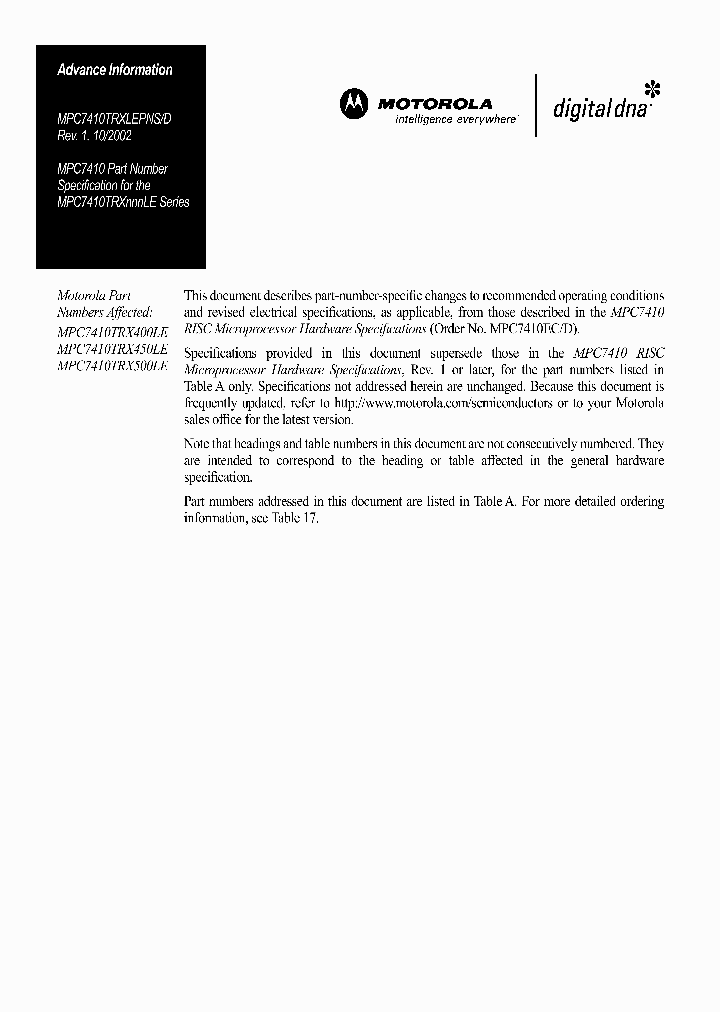 MPC7410TRXLEPND_213152.PDF Datasheet