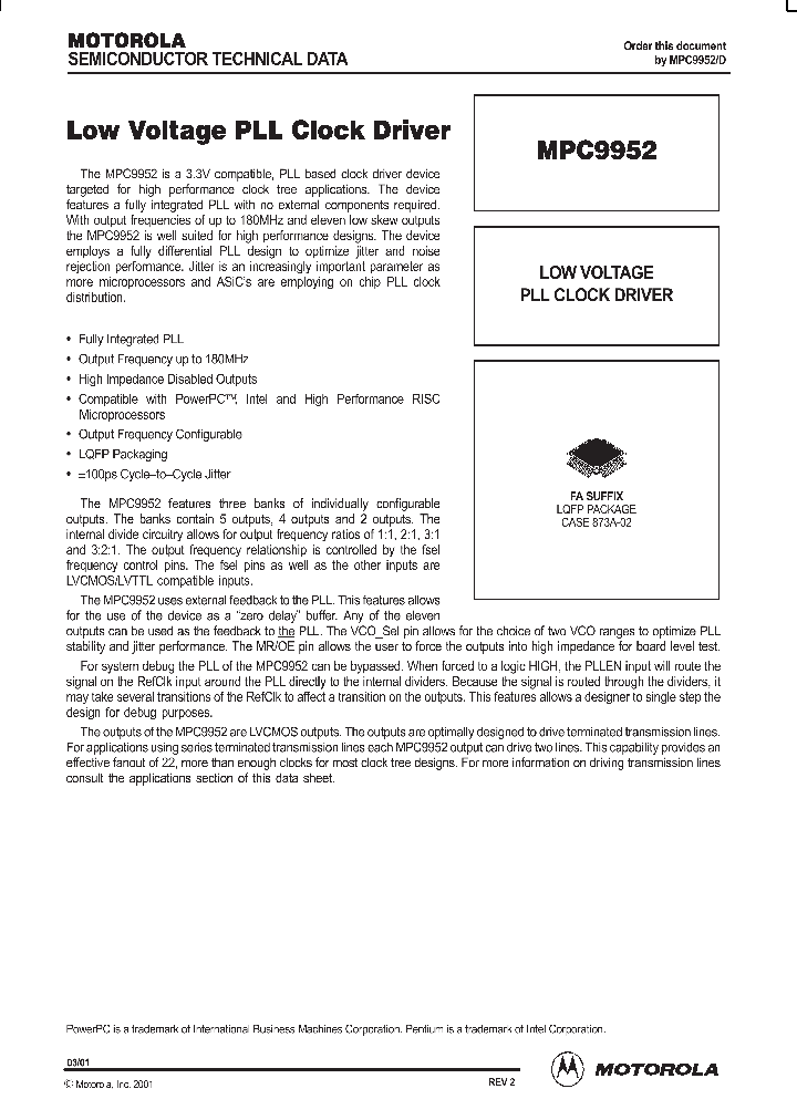 MPC9952_282763.PDF Datasheet