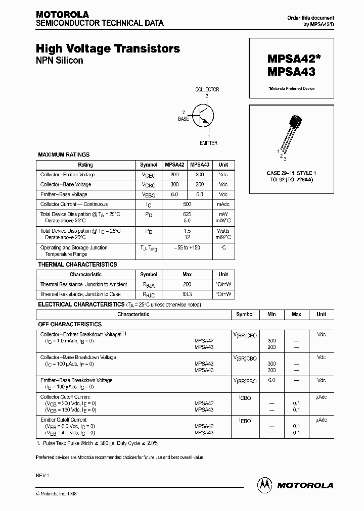 MPSA42D_305430.PDF Datasheet