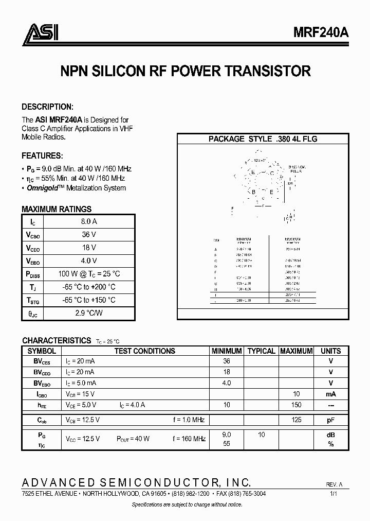 MRF240A_259208.PDF Datasheet