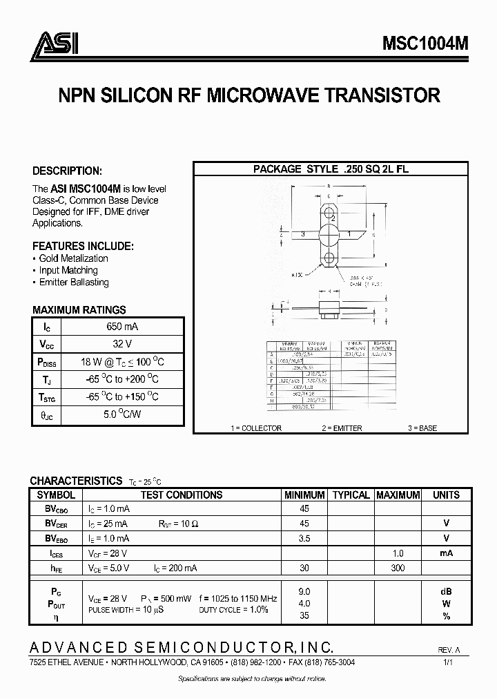 MSC1004M_281108.PDF Datasheet