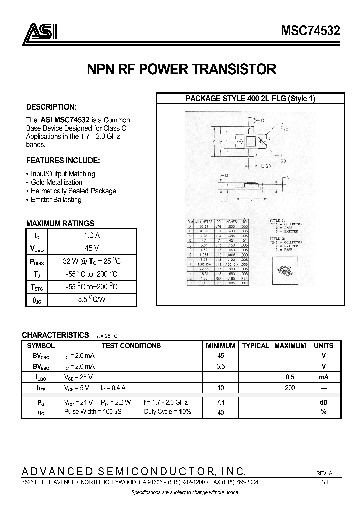 MSC74532_292981.PDF Datasheet
