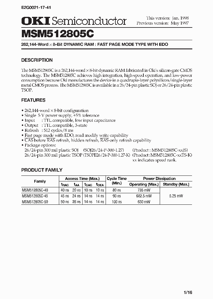 MSM512805C_236632.PDF Datasheet