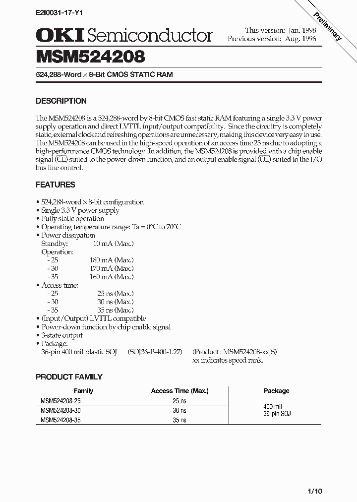 MSM524208_290238.PDF Datasheet