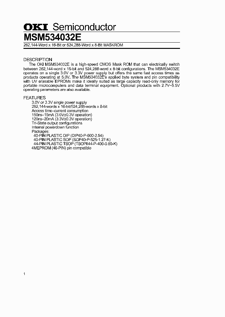 MSM534032E_256392.PDF Datasheet