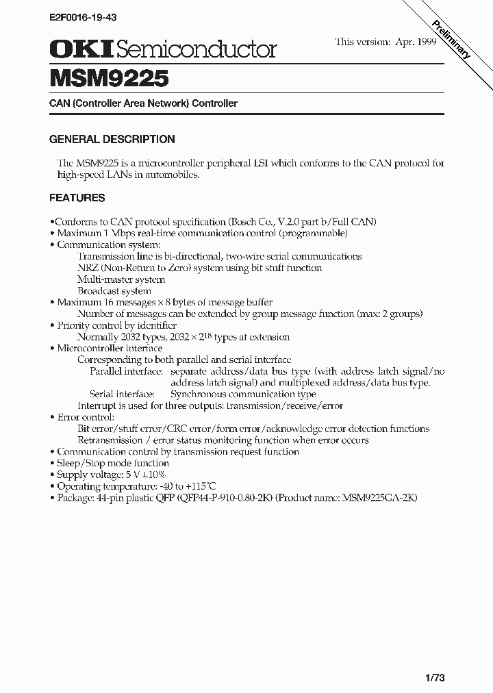 MSM9225_241668.PDF Datasheet