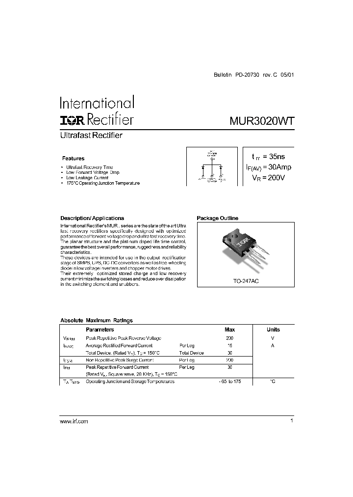 MUR3020WT_289580.PDF Datasheet