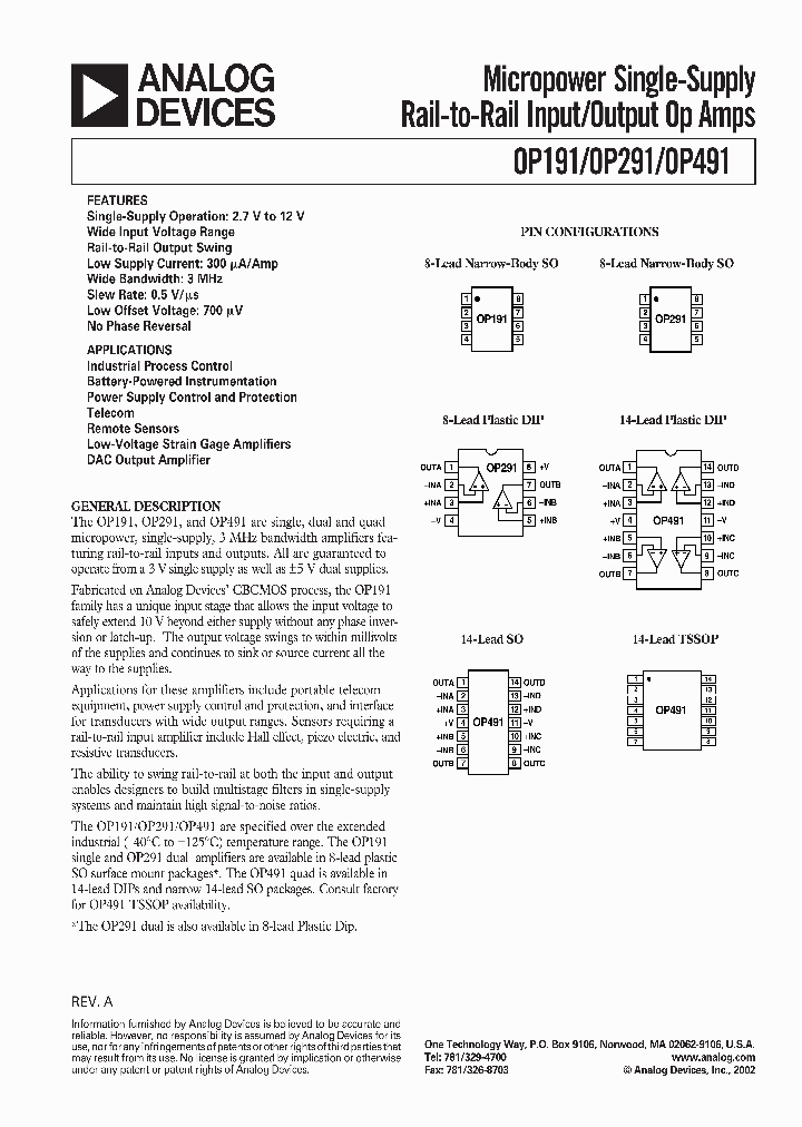OP291_276466.PDF Datasheet
