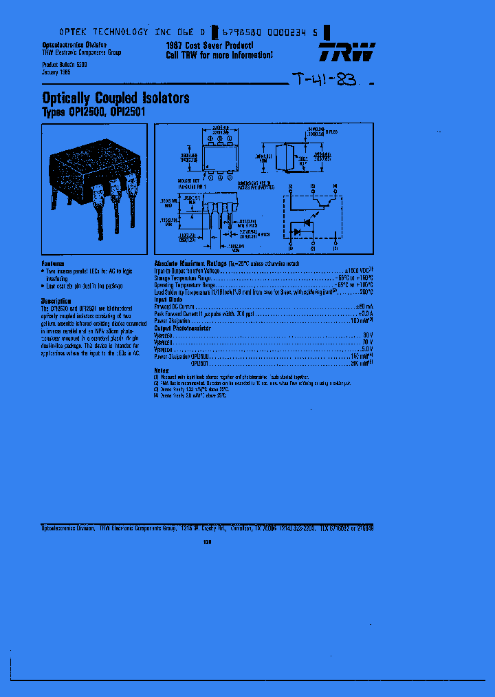 OPI2500_261334.PDF Datasheet
