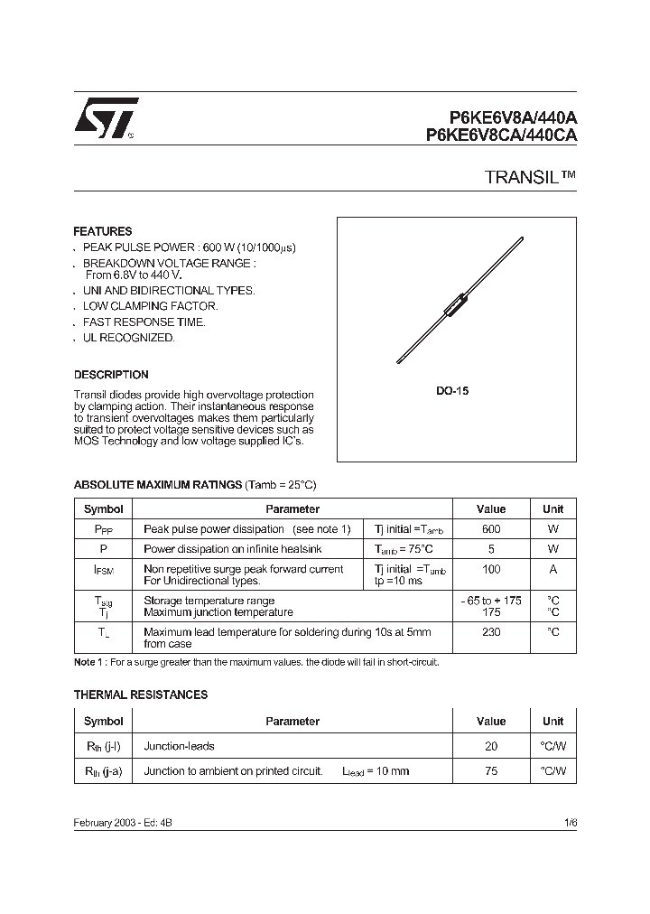 P6KE18CA_181831.PDF Datasheet