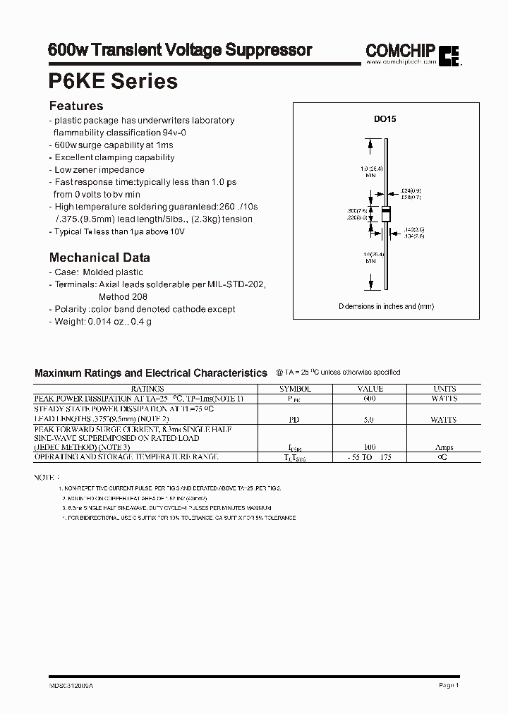 P6KE180CA_192176.PDF Datasheet