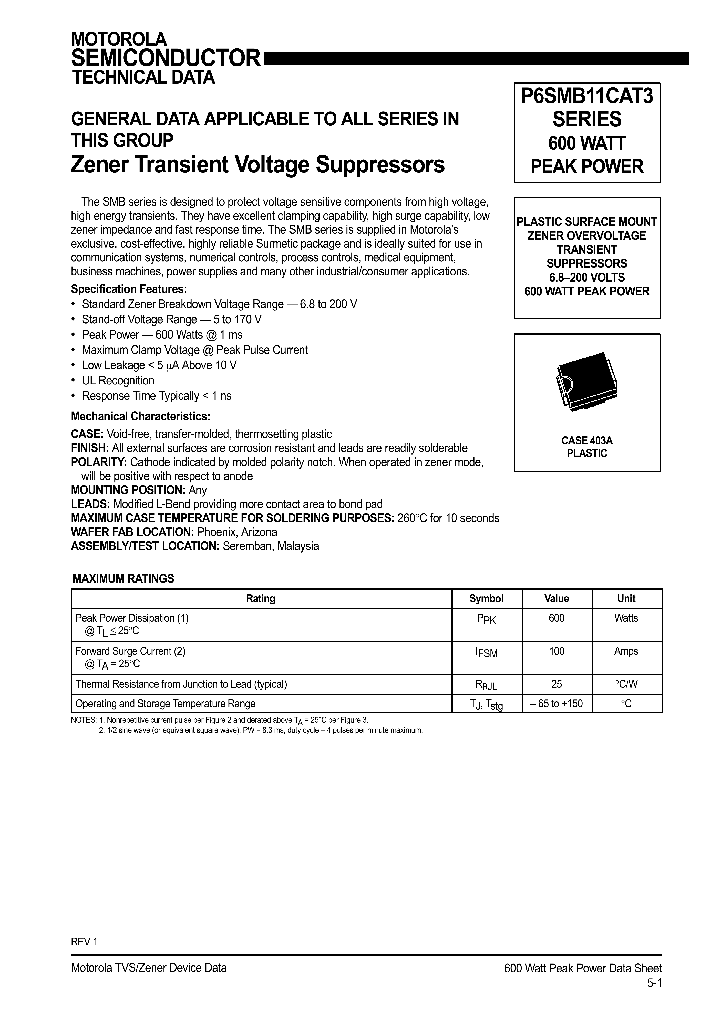 P6SMB11CAT3_267405.PDF Datasheet