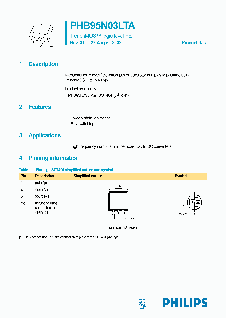 PHB95N03LTA_264754.PDF Datasheet