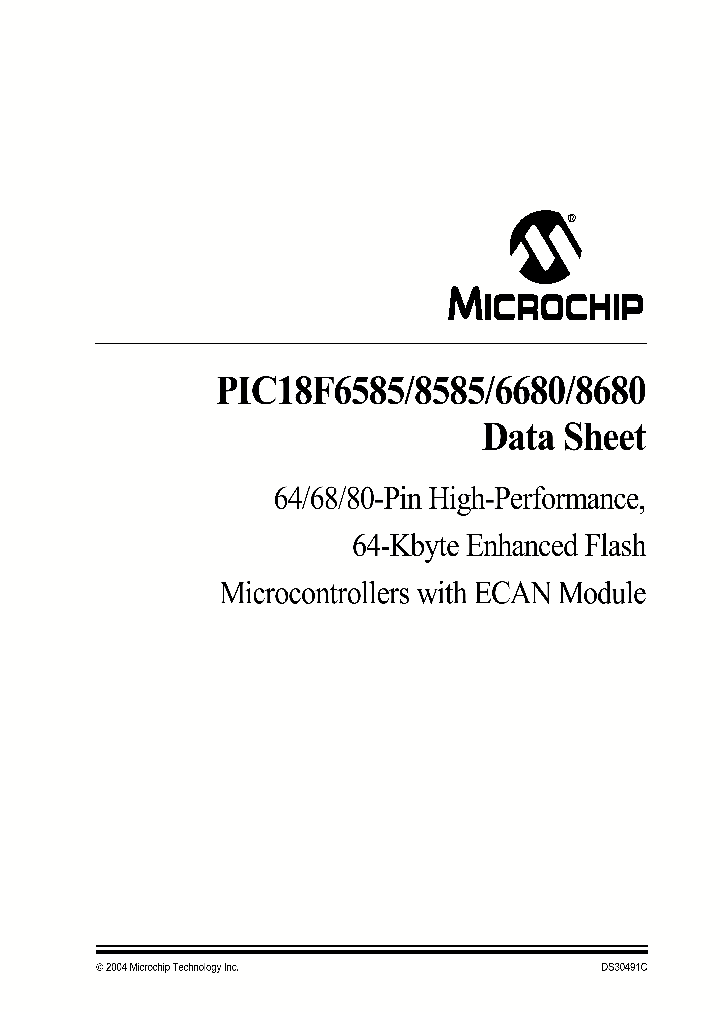 PIC18F8680_297217.PDF Datasheet