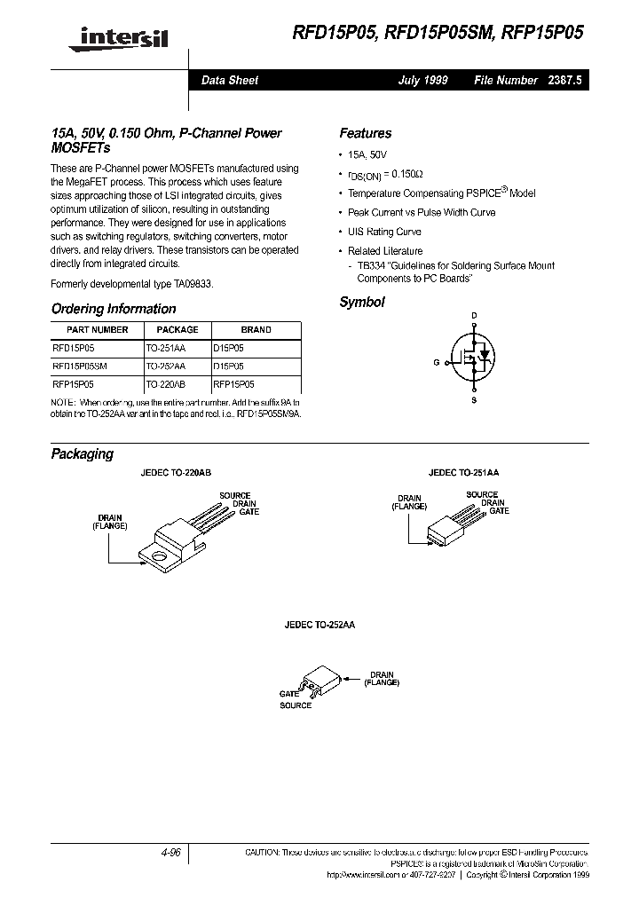 RFD15P05_158860.PDF Datasheet