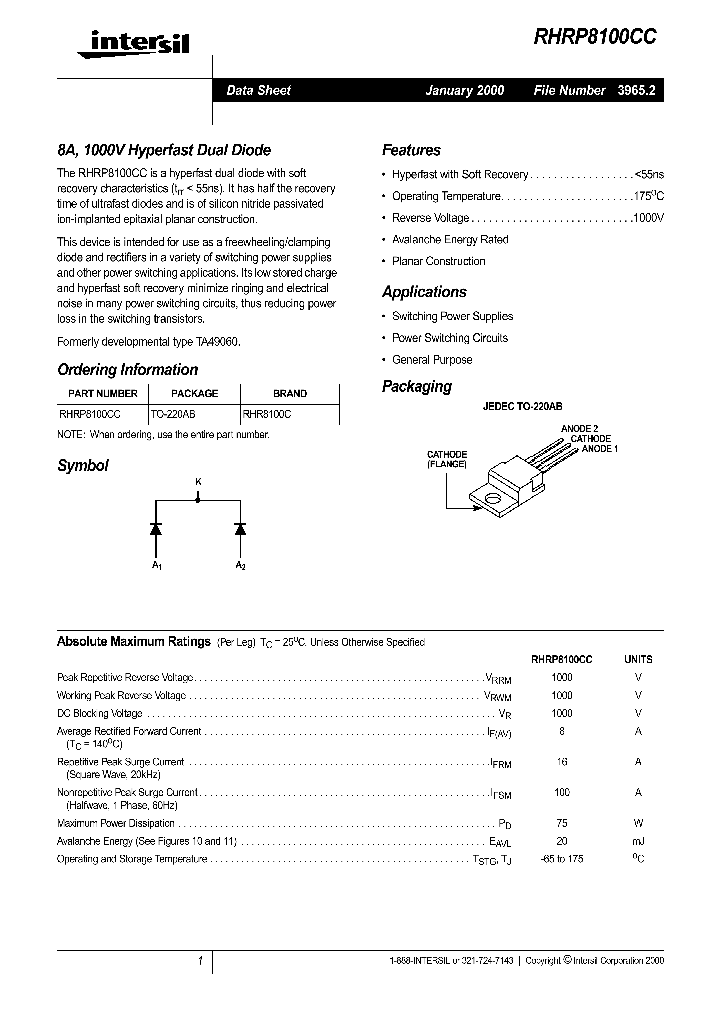 RHRP8100CC_299525.PDF Datasheet