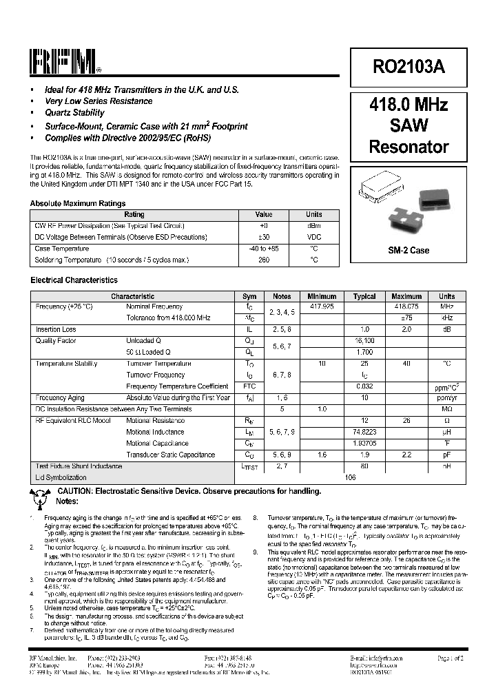 RO2103A_281548.PDF Datasheet