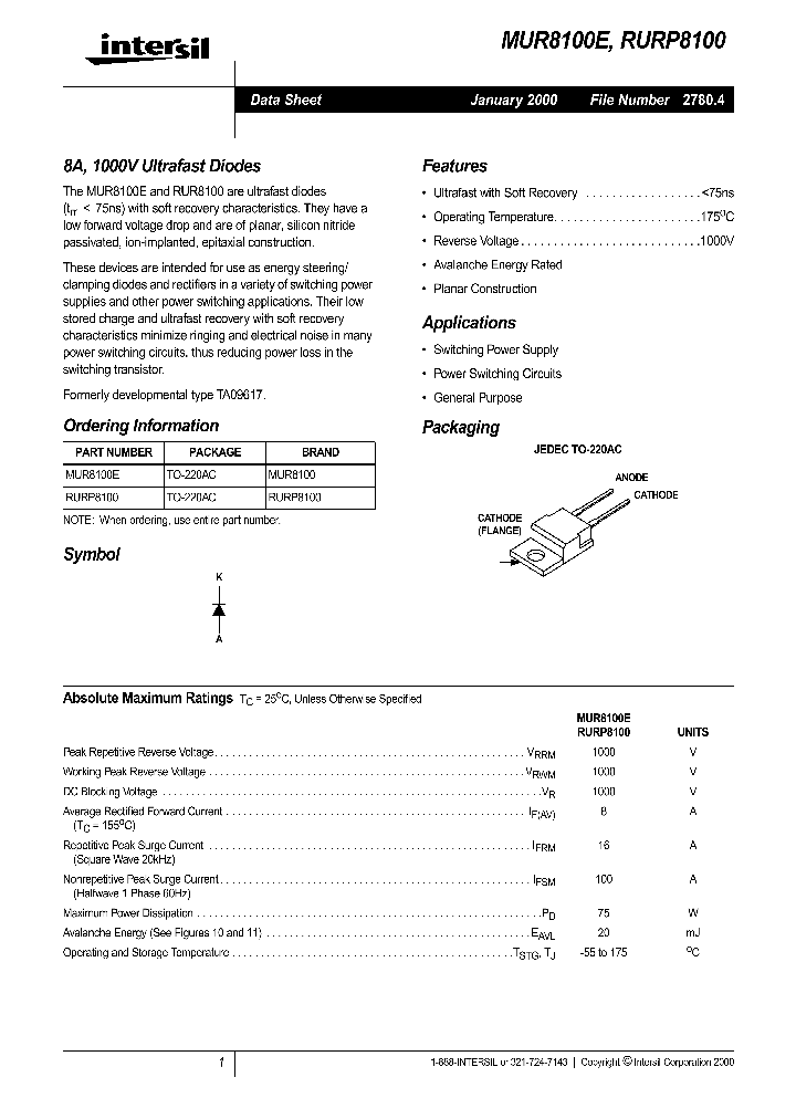RURP8100_299527.PDF Datasheet