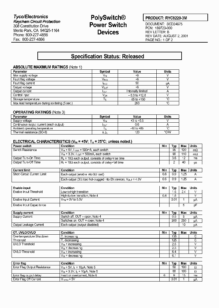 RYC8220-3M_285673.PDF Datasheet