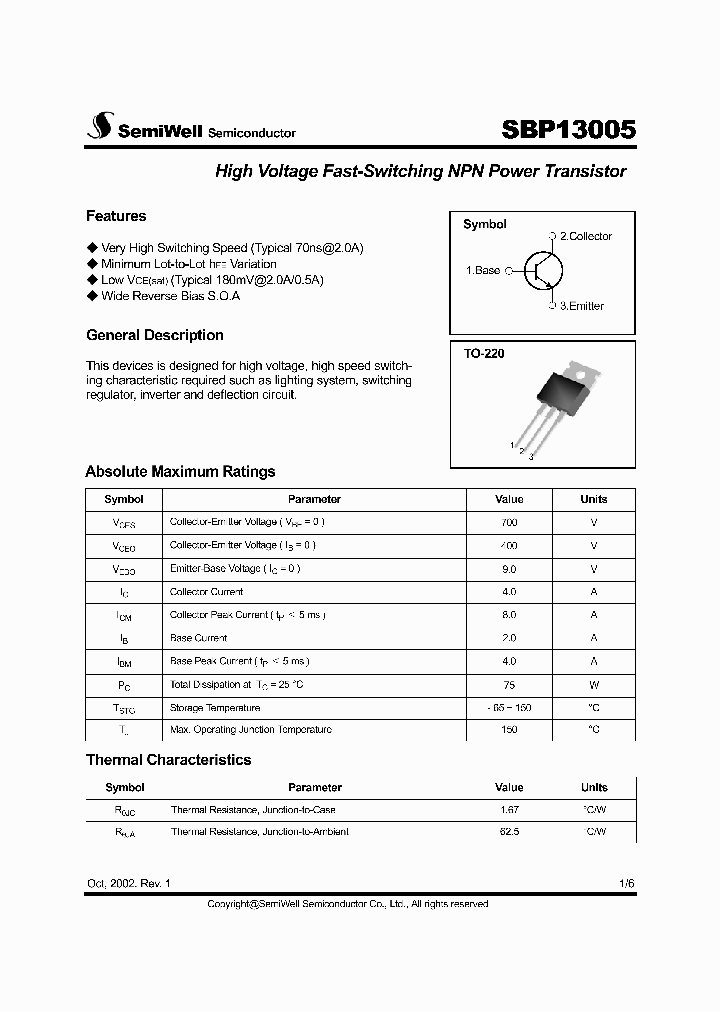 SBP13005_251112.PDF Datasheet